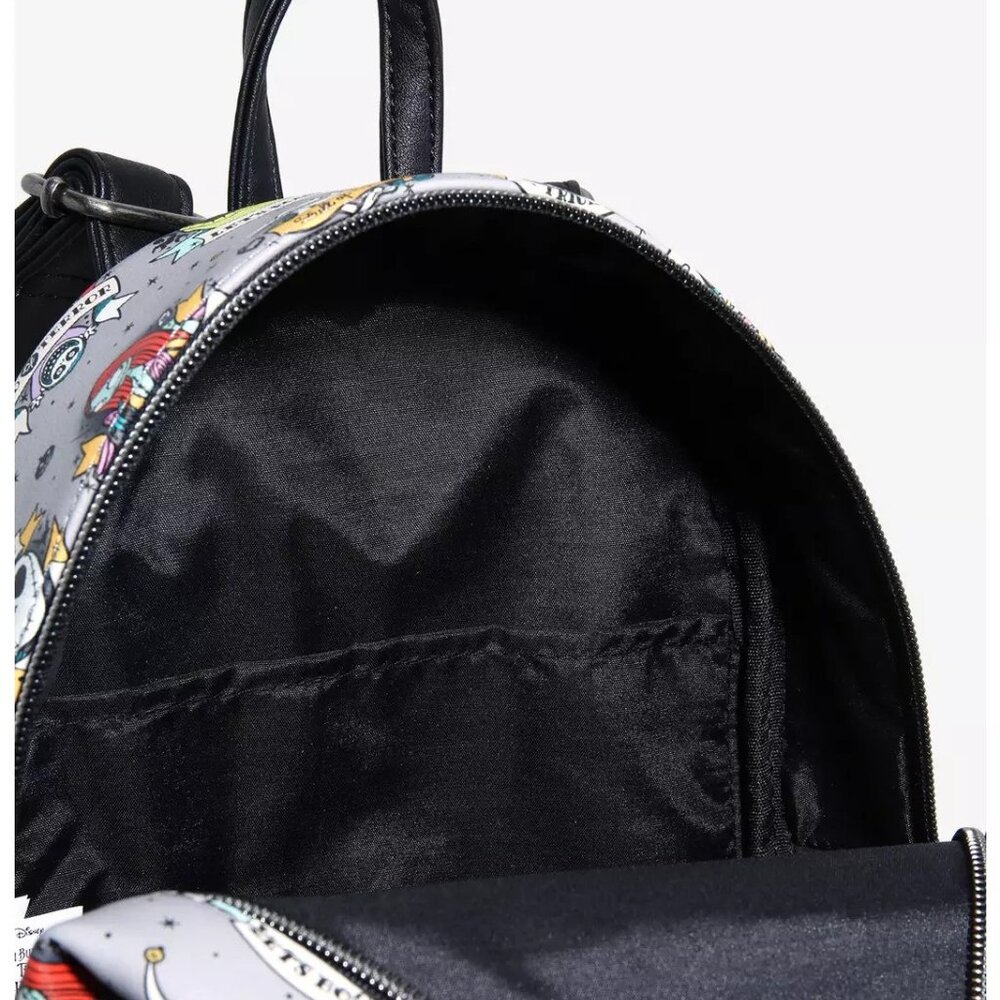 Loungefly Nightmare Before Christmas Mini Backpack Tattoo Art Characters Bag - Picture 5 of 5